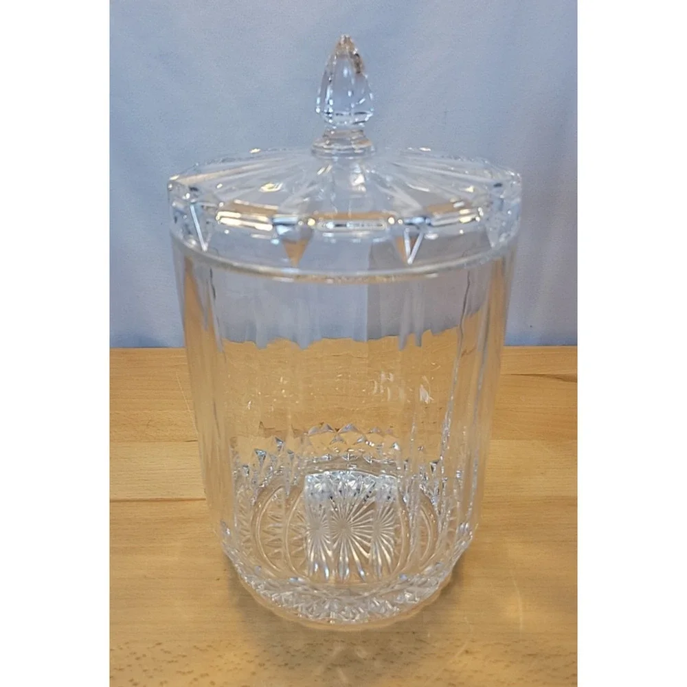 Vintage Ice Bucket By St George 24% Fine Lead Crystal W/ Lid Excellent